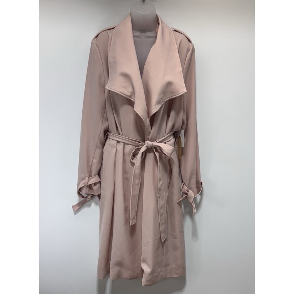 Halogen Drape Lapel Tie Waist Topper Coat Pink Smoke Women’s Size 3X NWT - Picture 3 of 9